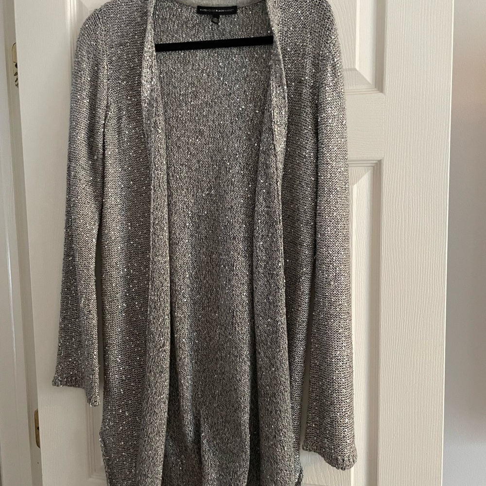 White House Black Market Silver cardigan sweater